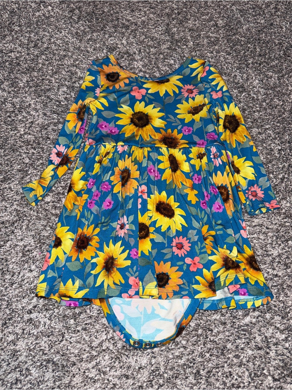 Sunflower Fields Twirl Dress with Bodysuit